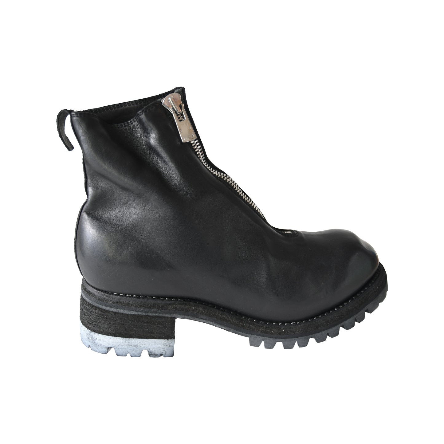 Guidi PL1V Soft Horse Full Grain Front Zip Boot Black-NOBLEMARS