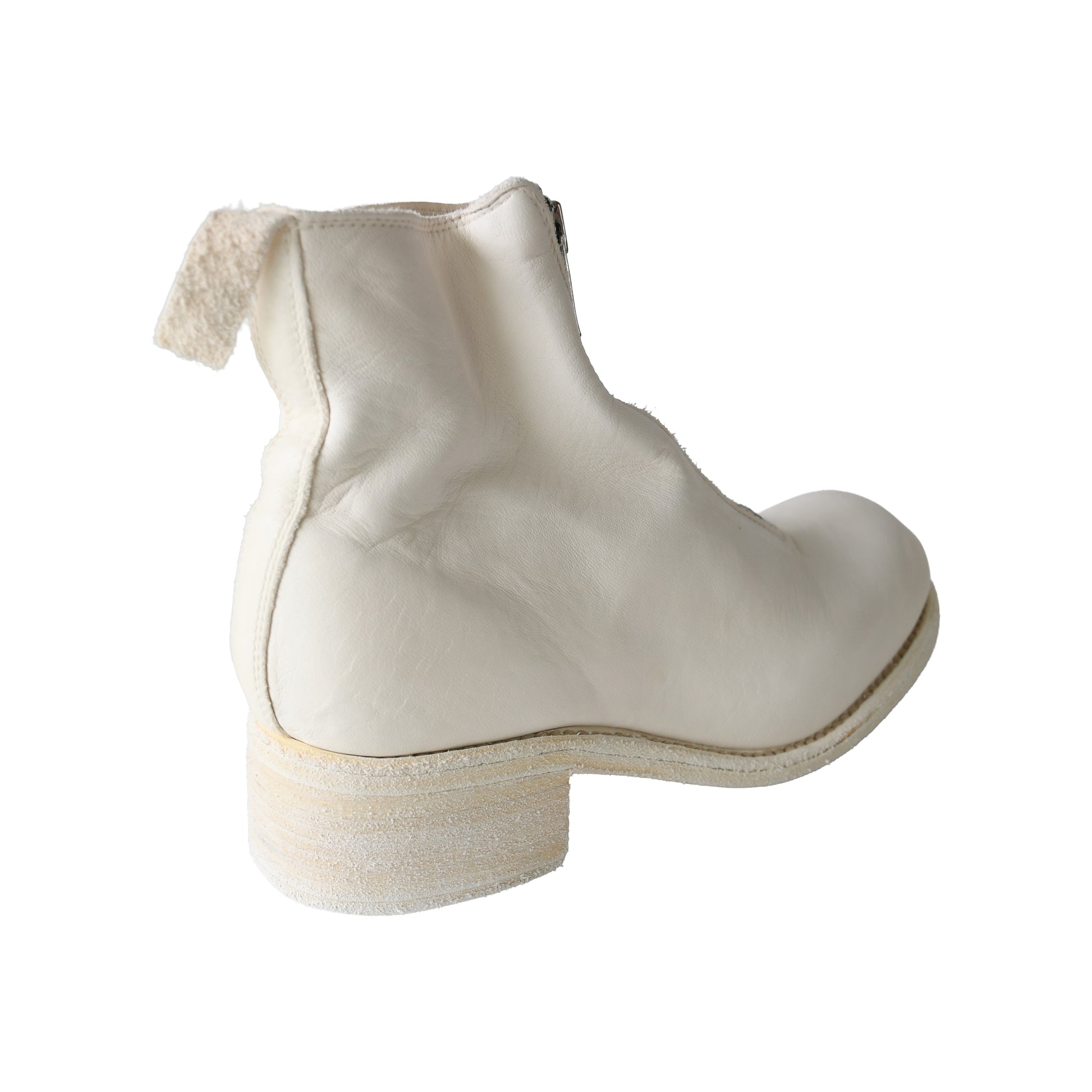 Guidi PL1 Soft Horse Full Grain Front Zip Boot White-NOBLEMARS