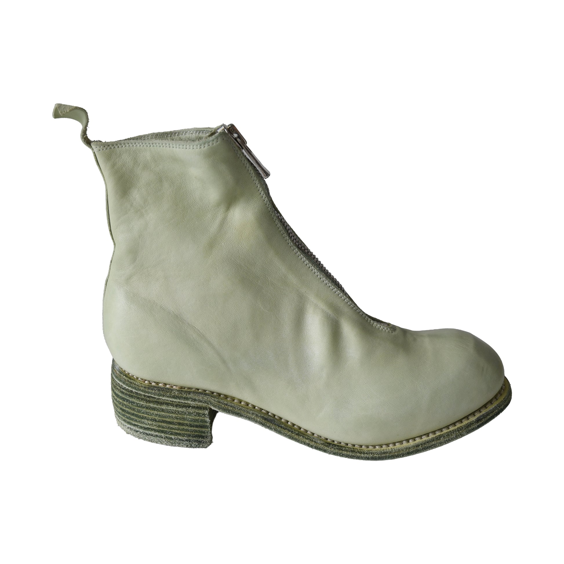 Guidi PL1 Soft Horse Full Grain Front Zip Boot Mint Green-NOBLEMARS