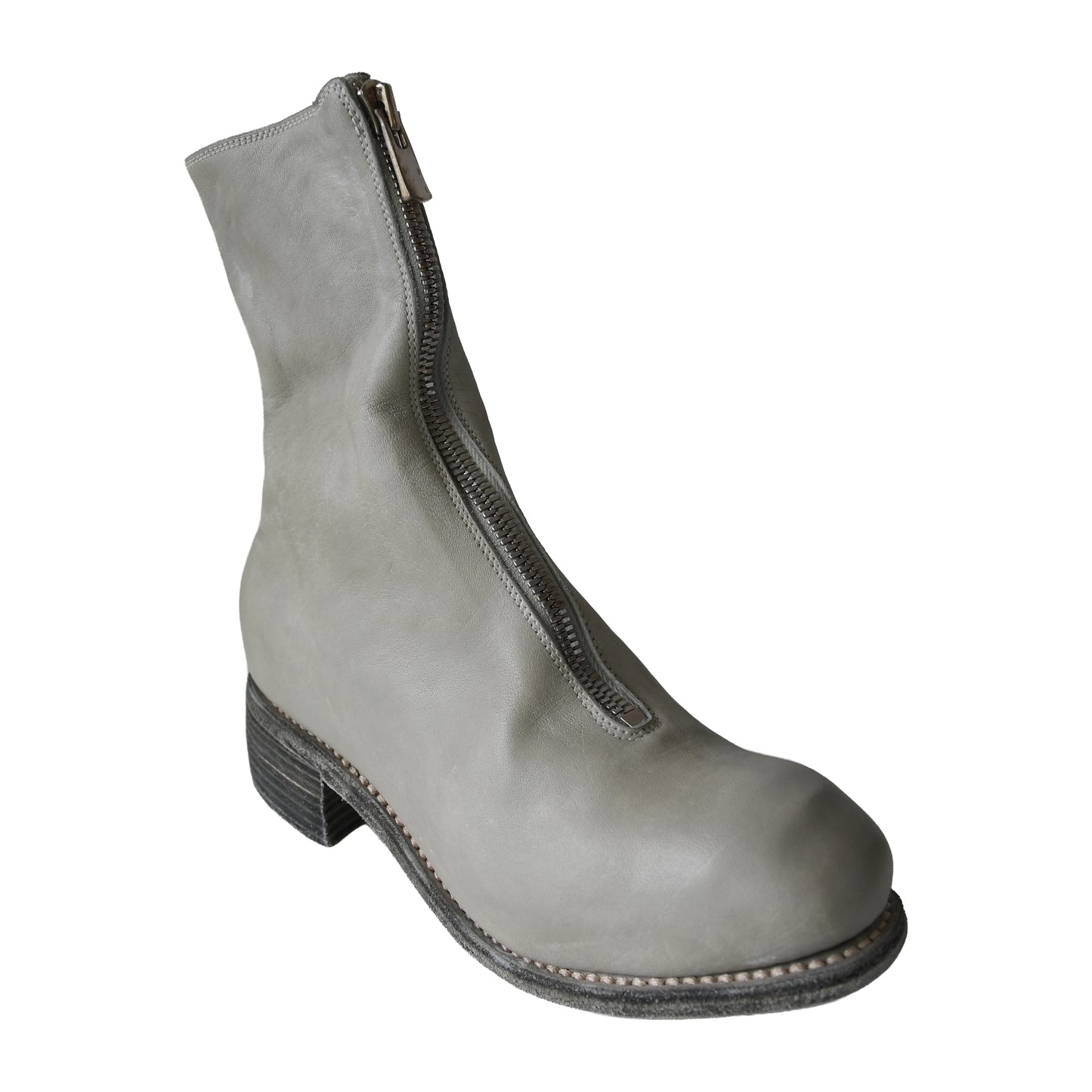 Guidi PL2 Soft Horse Full Grain Front Zip Boot Grey-NOBLEMARS