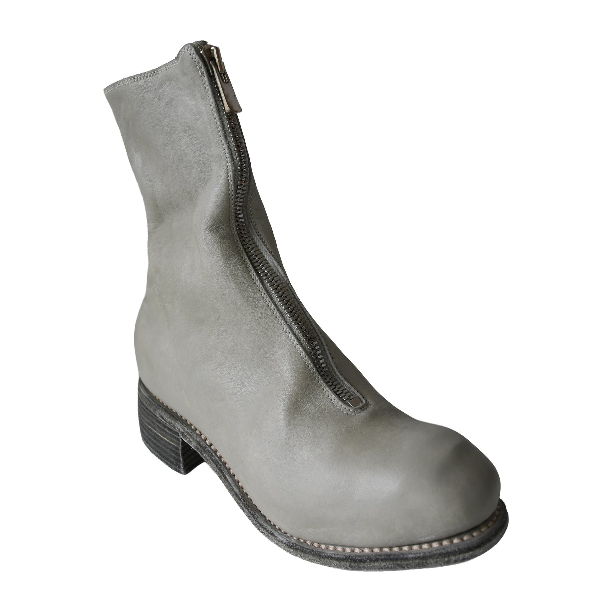 Guidi PL2 Soft Horse Full Grain Front Zip Boot Grey-NOBLEMARS