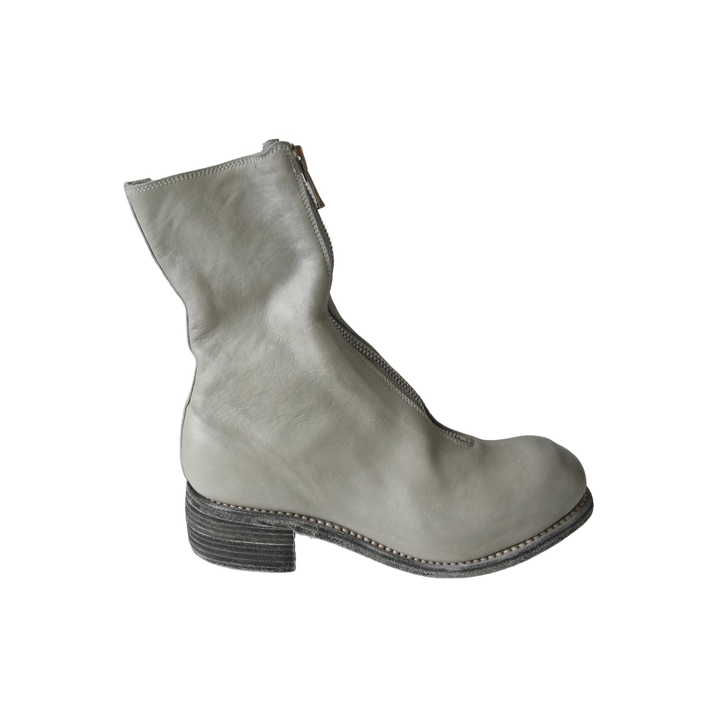 Guidi PL2 Soft Horse Full Grain Front Zip Boot Grey-NOBLEMARS