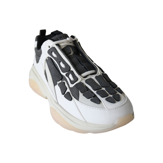 Amiri Bone Runner Leather Suede Mesh Sneaker Cream Black-NOBLEMARS