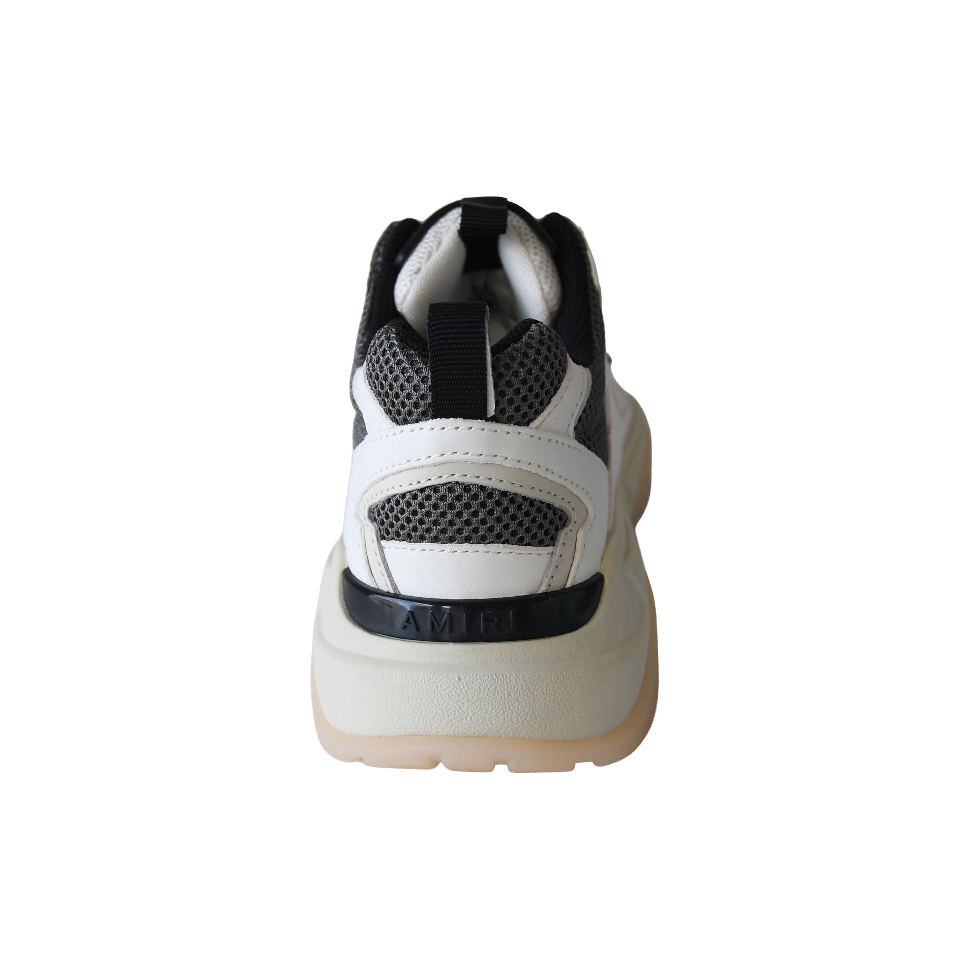 Amiri Bone Runner Leather Suede Mesh Sneaker Cream Black-NOBLEMARS