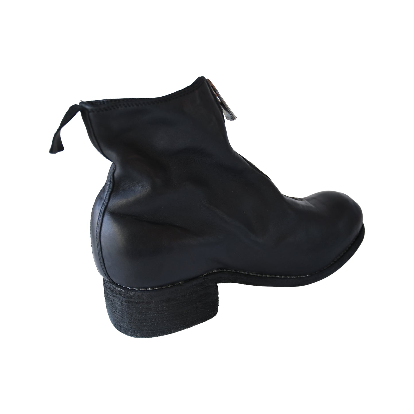 Guidi PL1 Soft Horse Full Grain Front Zip Boot Black-NOBLEMARS