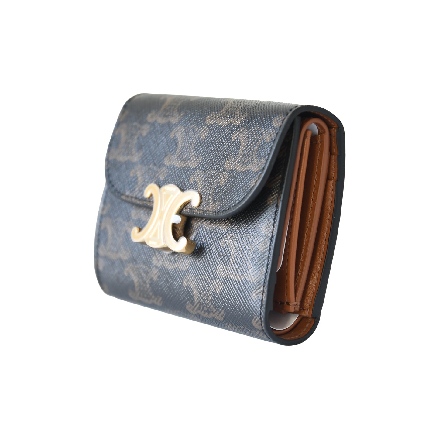 Celine Trifold Triomphe Small Flap Wallet Triomphe Canvas-NOBLEMARS