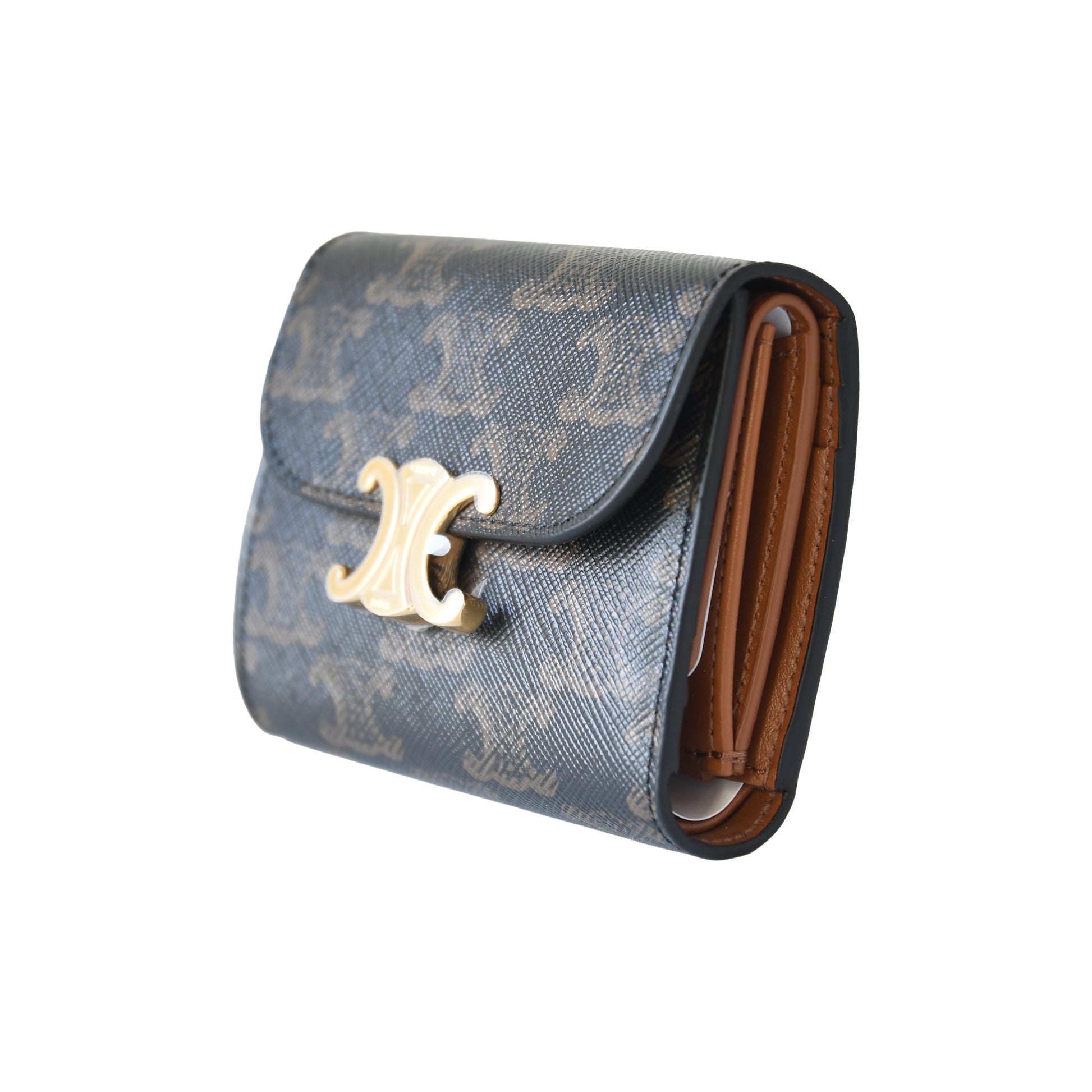 Celine Trifold Triomphe Small Flap Wallet Triomphe Canvas-NOBLEMARS