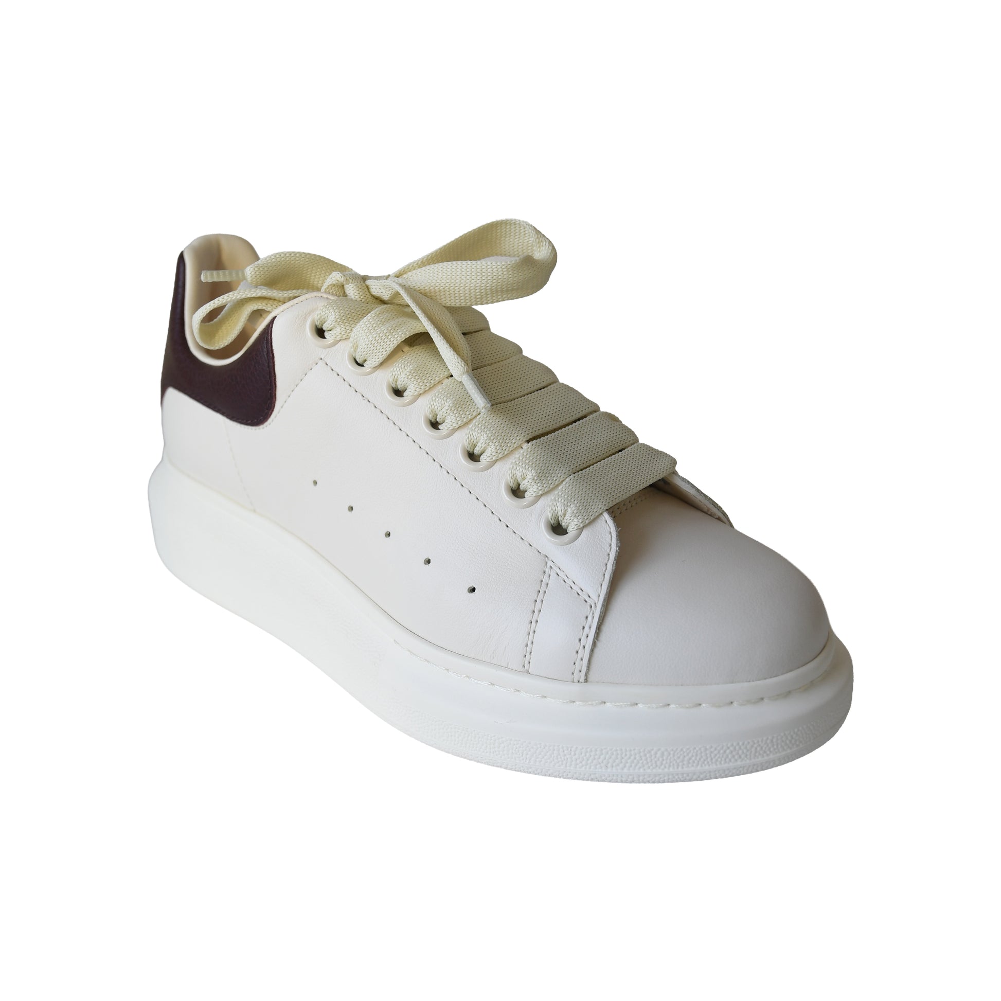 Alexander McQueen Oversized Sneaker White Bordeaux-NOBLEMARS