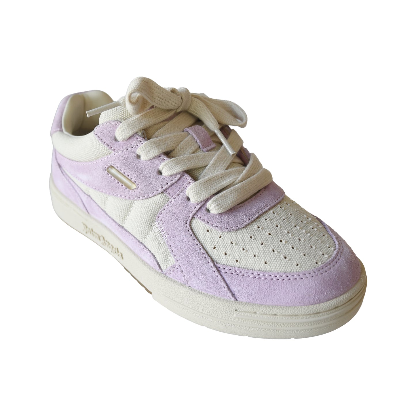 Palm Angels Women Palm University Leather Sneakers White Pink