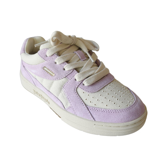 Palm Angels Women Palm University Leather Sneakers White Pink