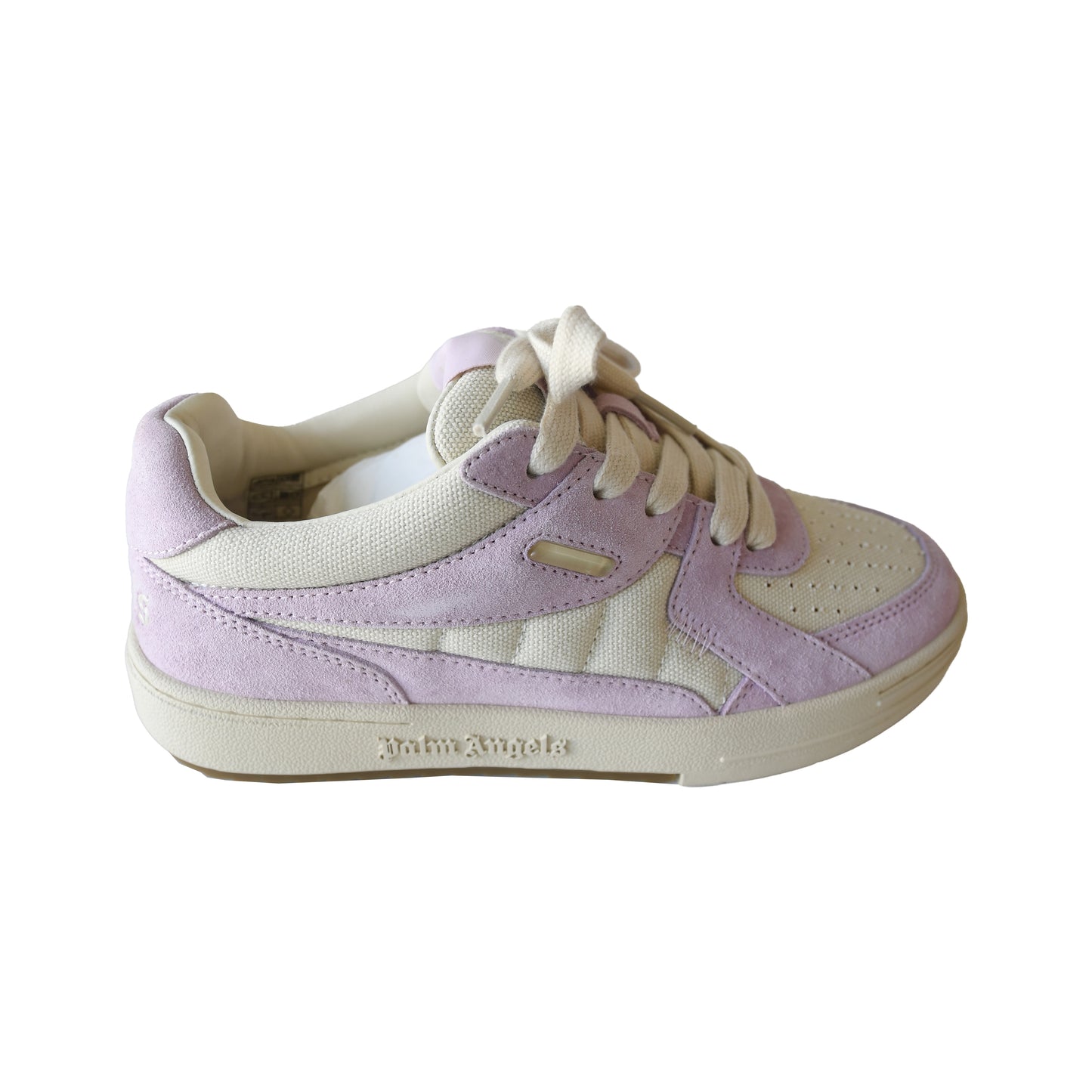 Palm Angels Women Palm University Leather Sneakers White Pink