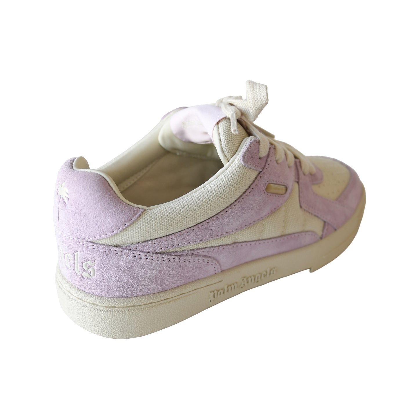 Palm Angels Women Palm University Leather Sneakers White Pink