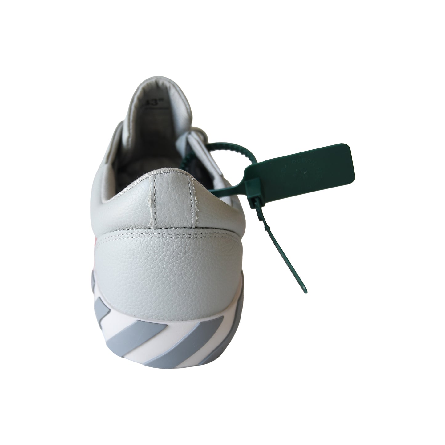 Off White Low Vulcanized Calf Leather Sneakers Grey White