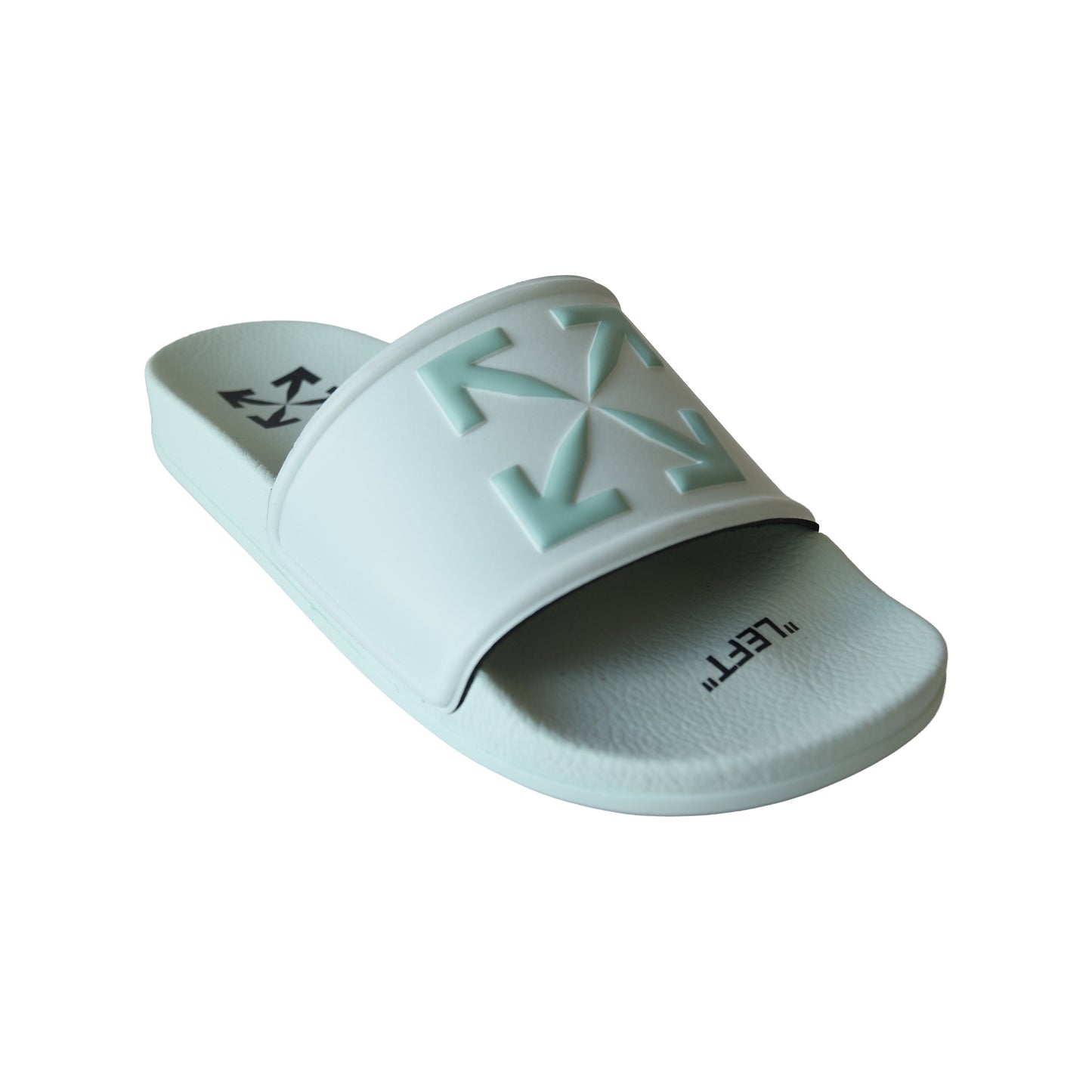 Off White Arrow Logo Slides Mint