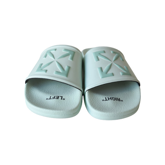 Off White Arrow Logo Slides Mint