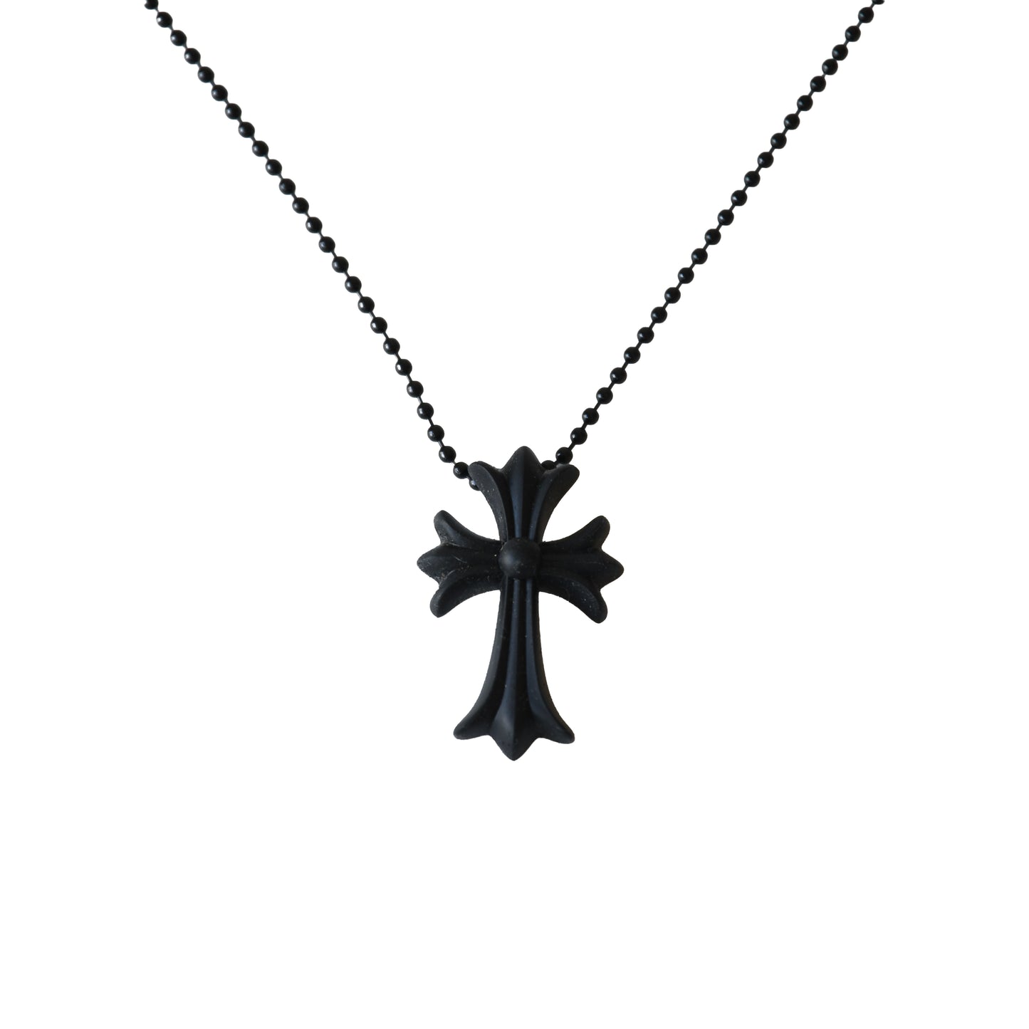 Chrome Hearts Silicone Cross Necklace Black