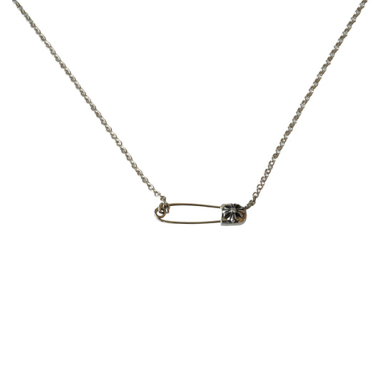Chrome Hearts Safety Pin Clip Roll Chain Necklace Silver