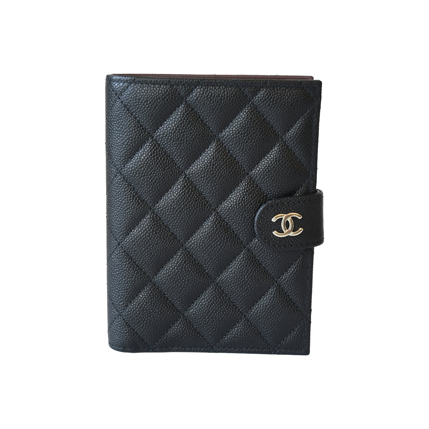 Chanel 26C CC Caviar Quilted Passport Holder Wallet Black-NOBLEMARS