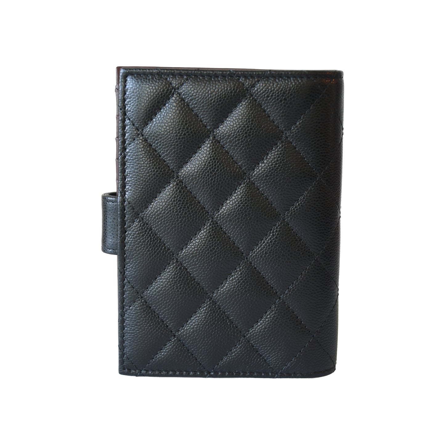 Chanel 26P CC Caviar Quilted Passport Holder Wallet Black-NOBLEMARS