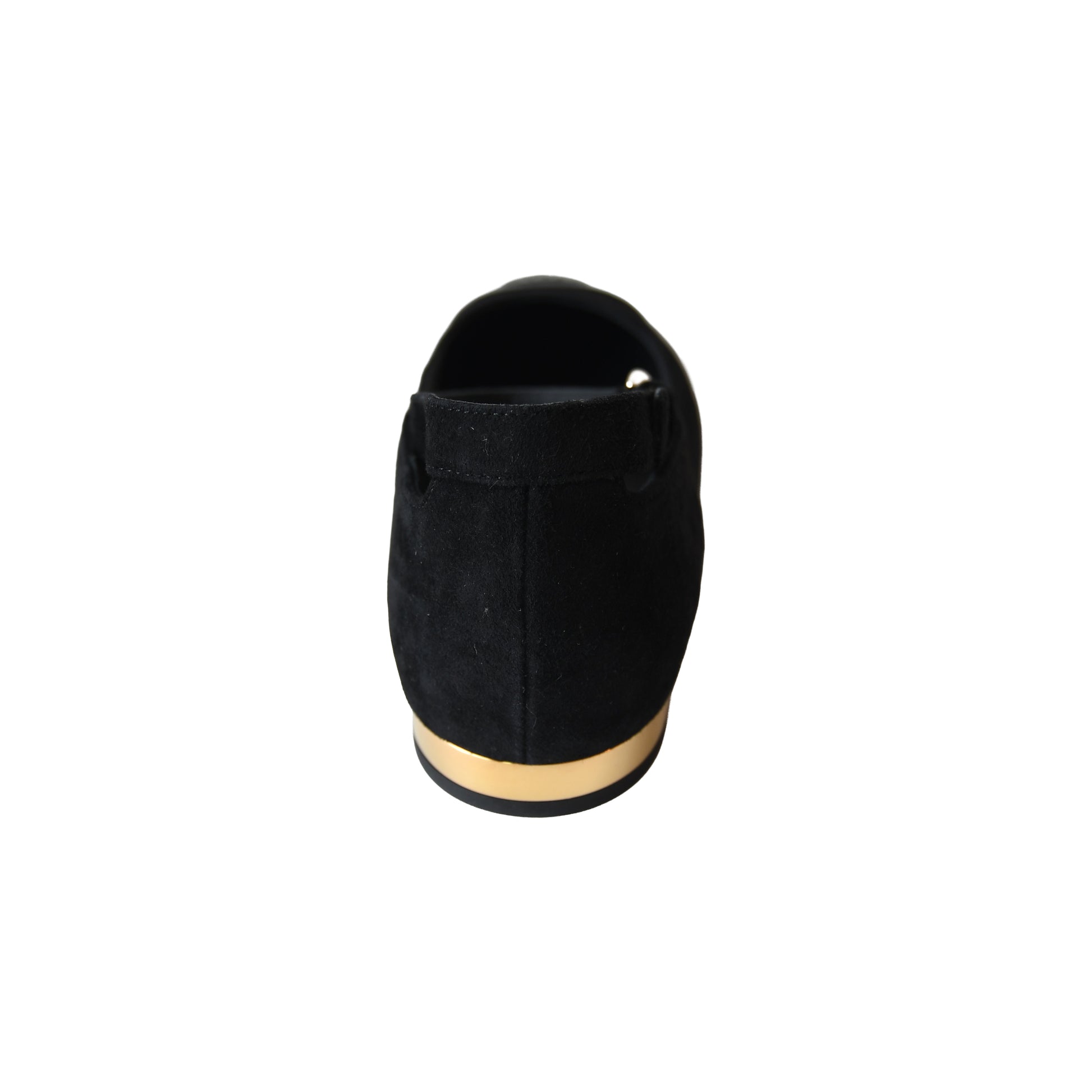 Chanel Suede Mary Jane Ballet Flats Black-NOBLEMARS