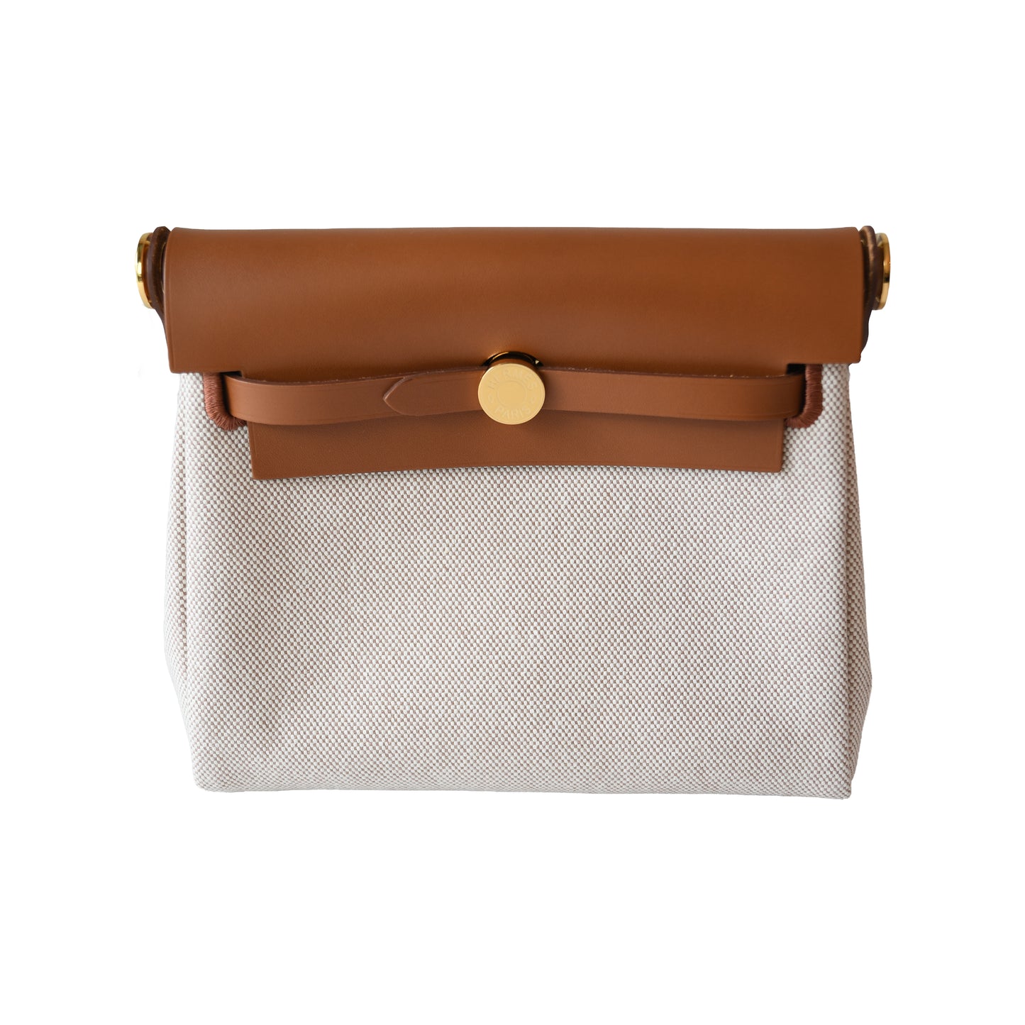 Hermes Mini Herbag Gold Hardware Beige Fauve-NOBLEMARS
