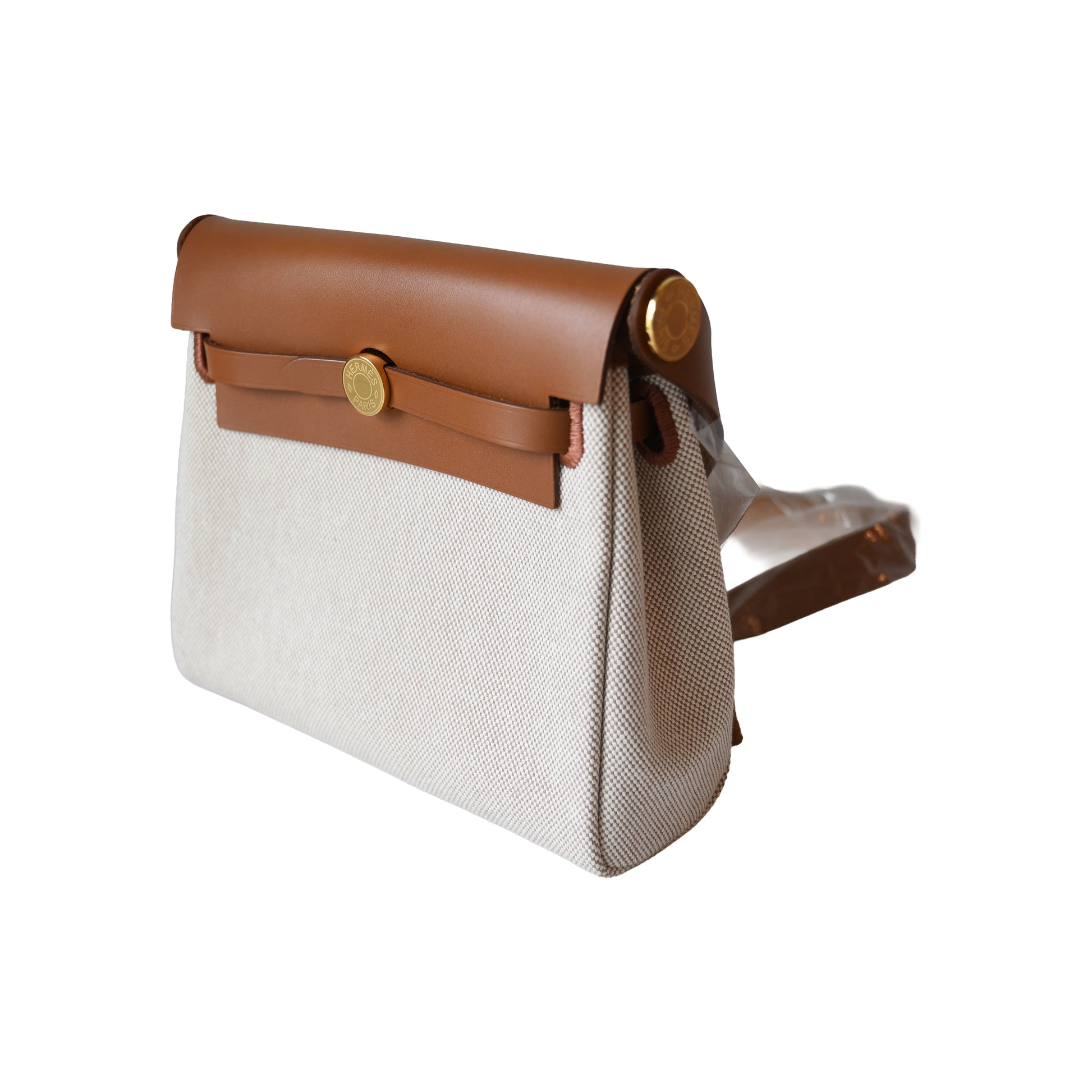 Hermes Mini Herbag Gold Hardware Beige Fauve-NOBLEMARS