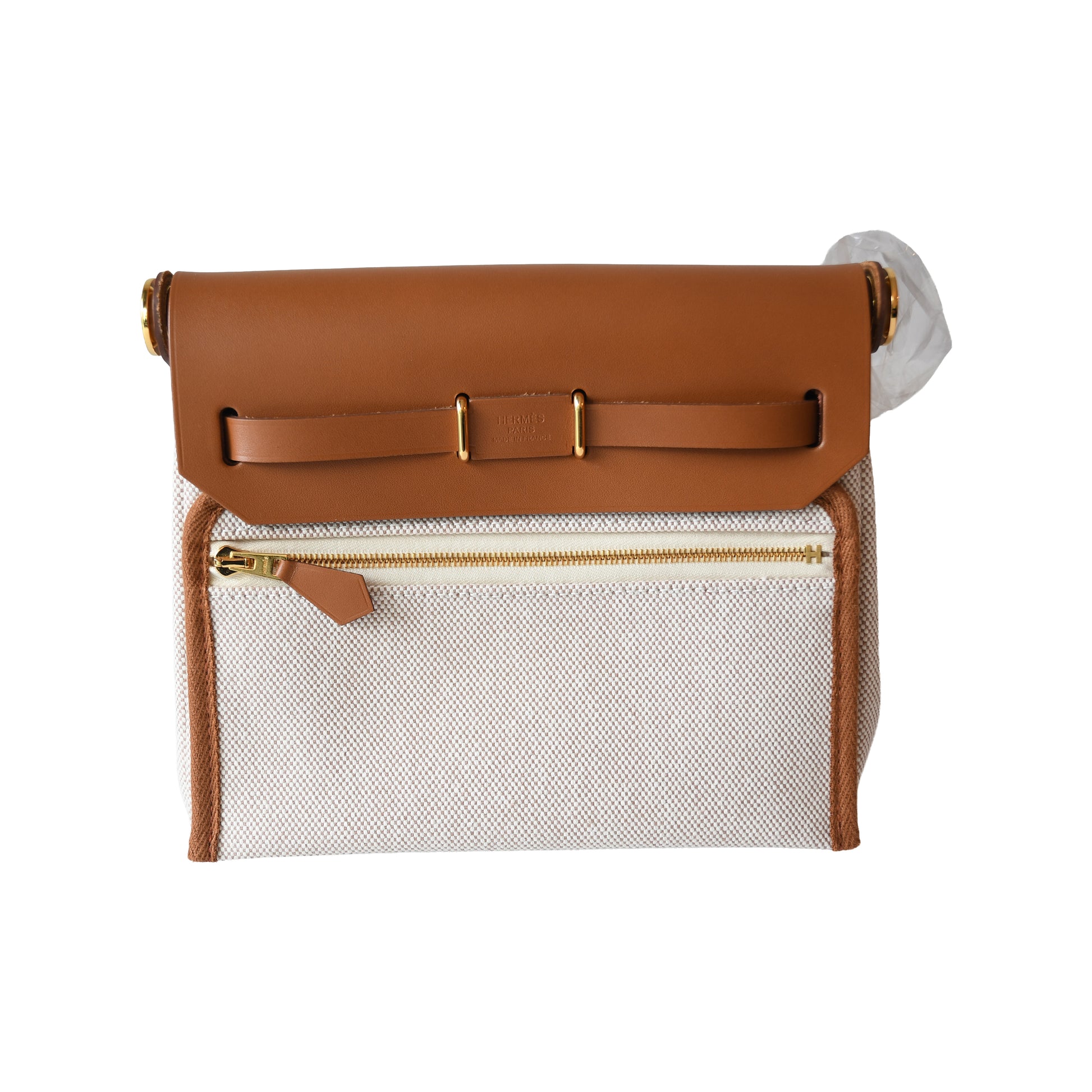 Hermes Mini Herbag Gold Hardware Beige Fauve-NOBLEMARS