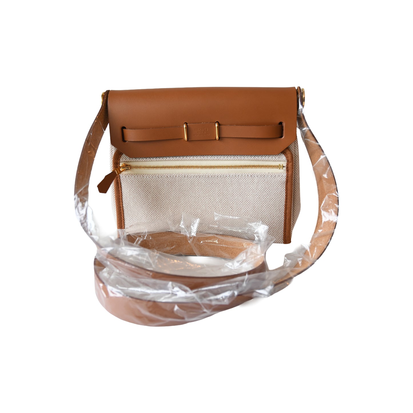 Hermes Mini Herbag Gold Hardware Beige Fauve-NOBLEMARS