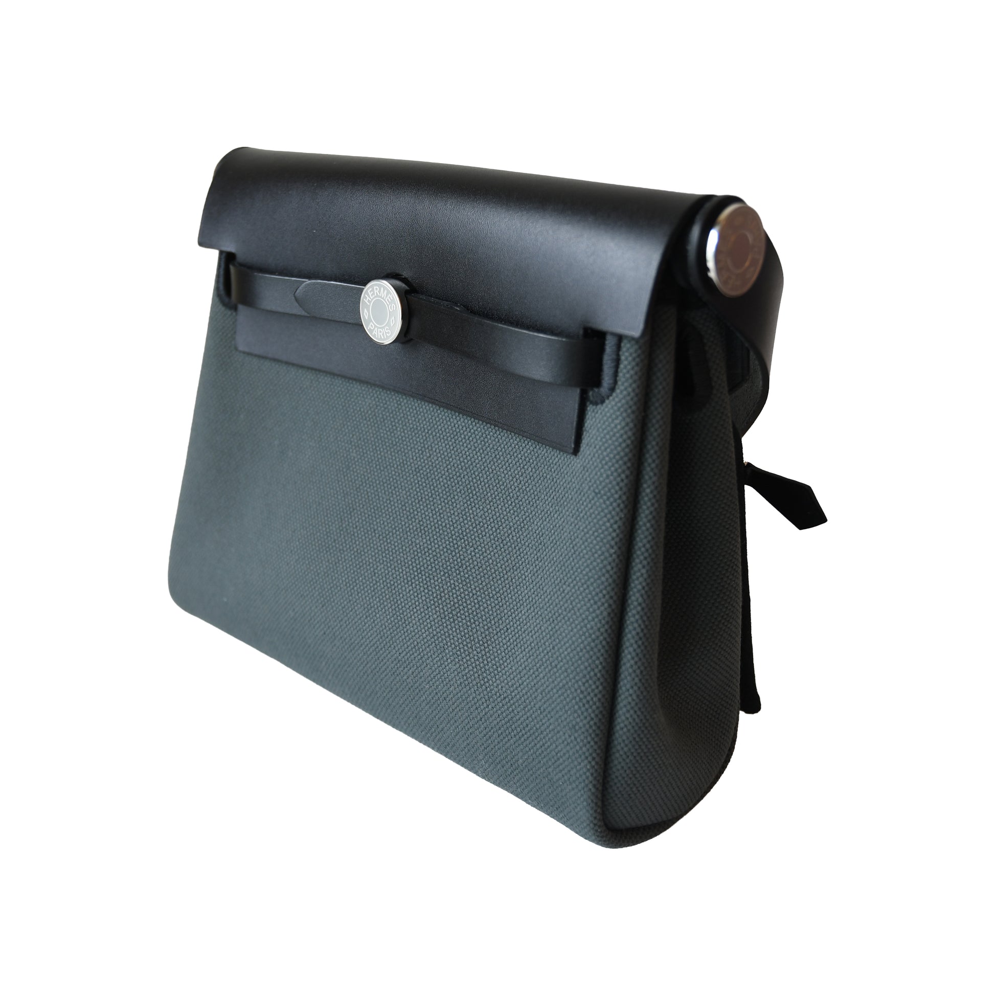 Hermes Mini Herbag Palladium Hardware Vert Mangrove-NOBLEMARS