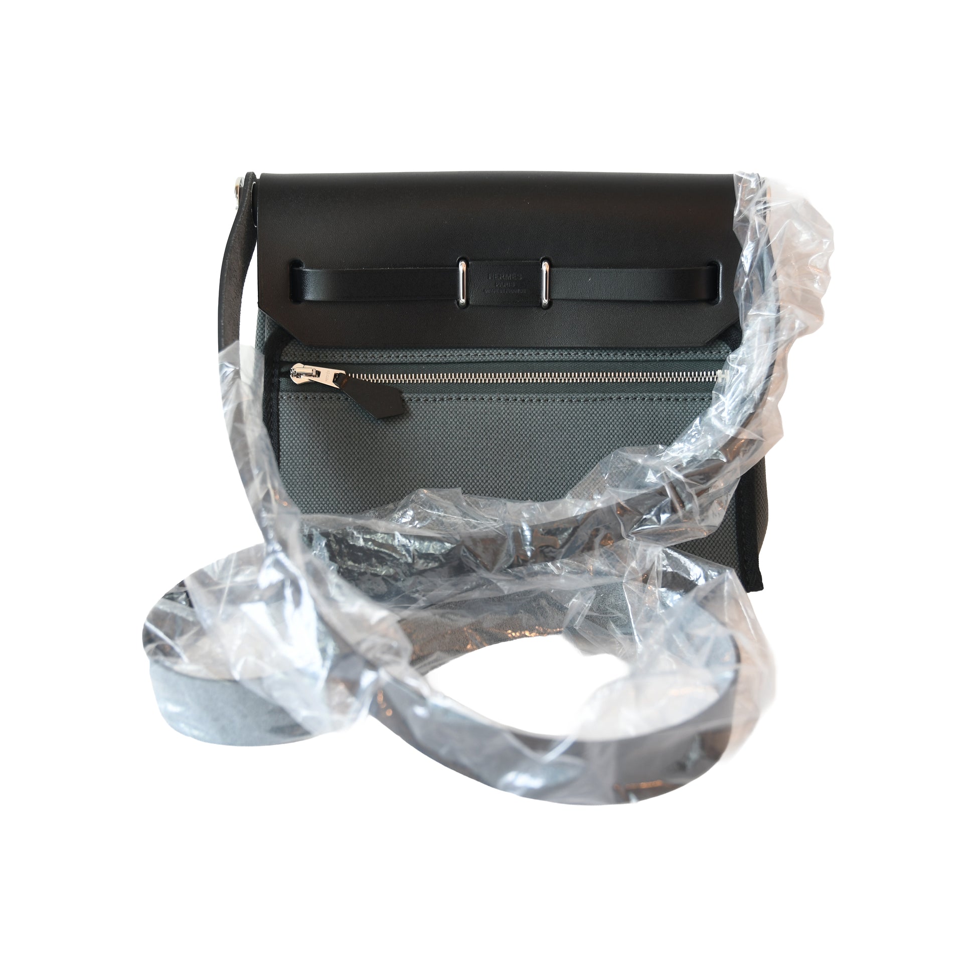 Hermes Mini Herbag Palladium Hardware Vert Mangrove-NOBLEMARS