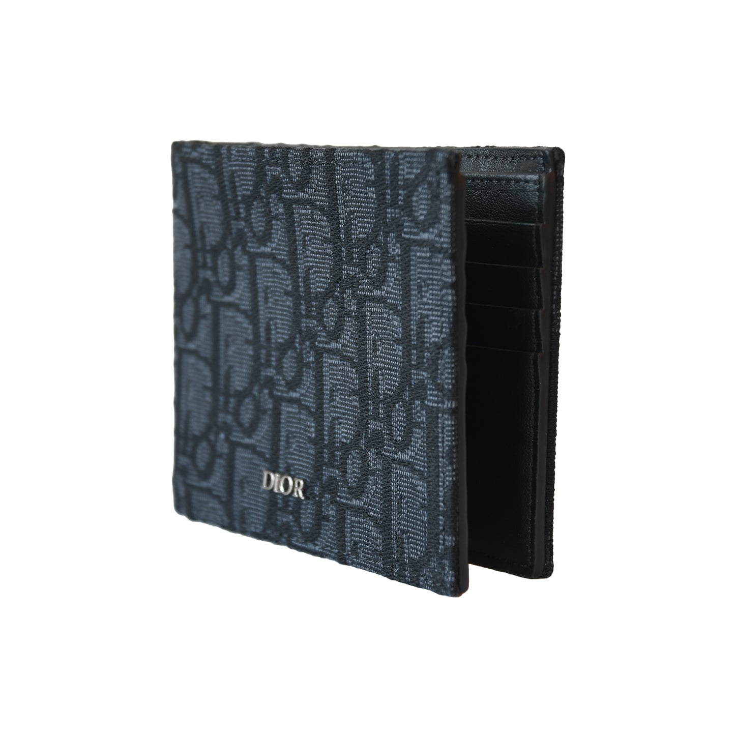 Dior Oblique Jacquard Bifold Wallet Black-NOBLEMARS