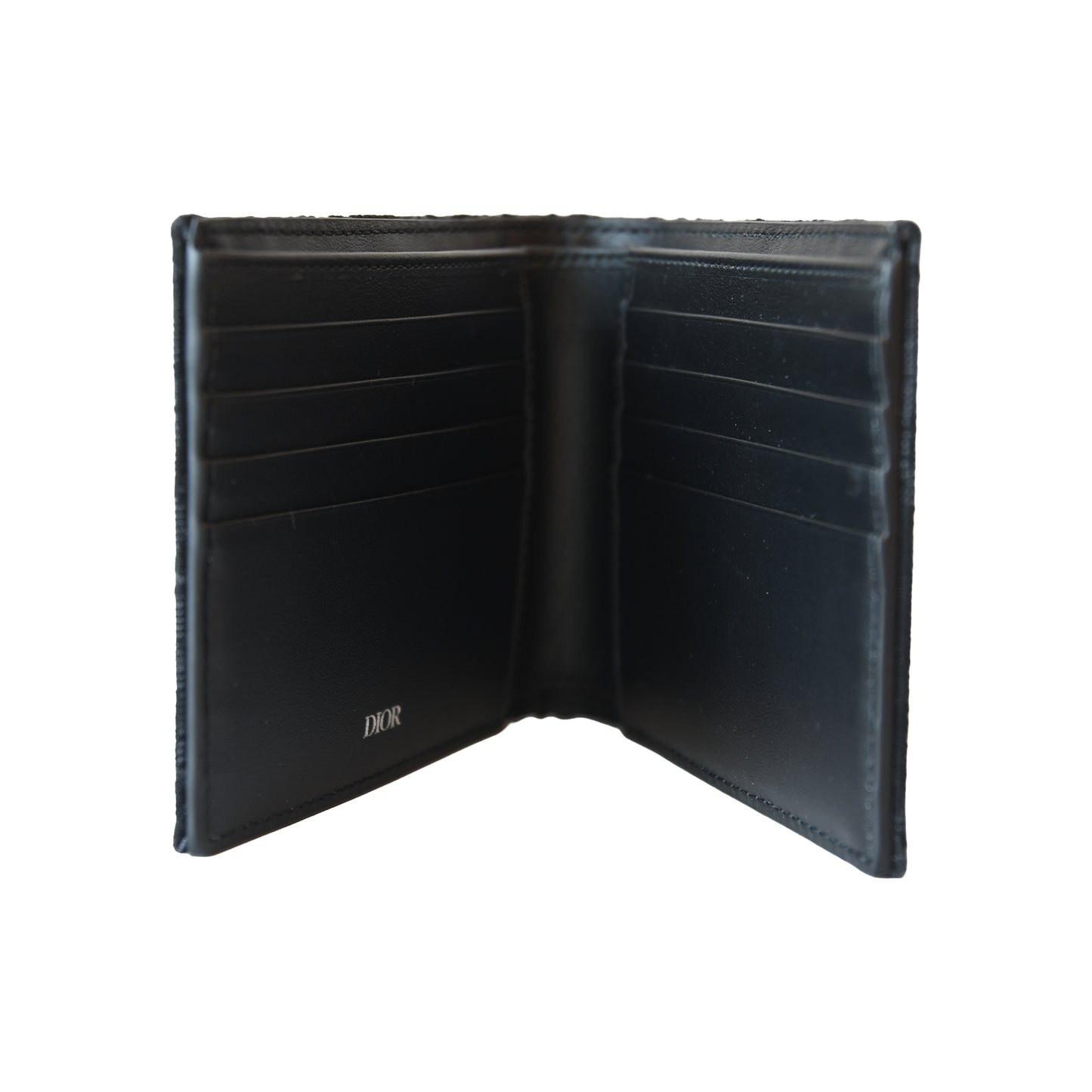Dior Oblique Jacquard Bifold Wallet Black-NOBLEMARS