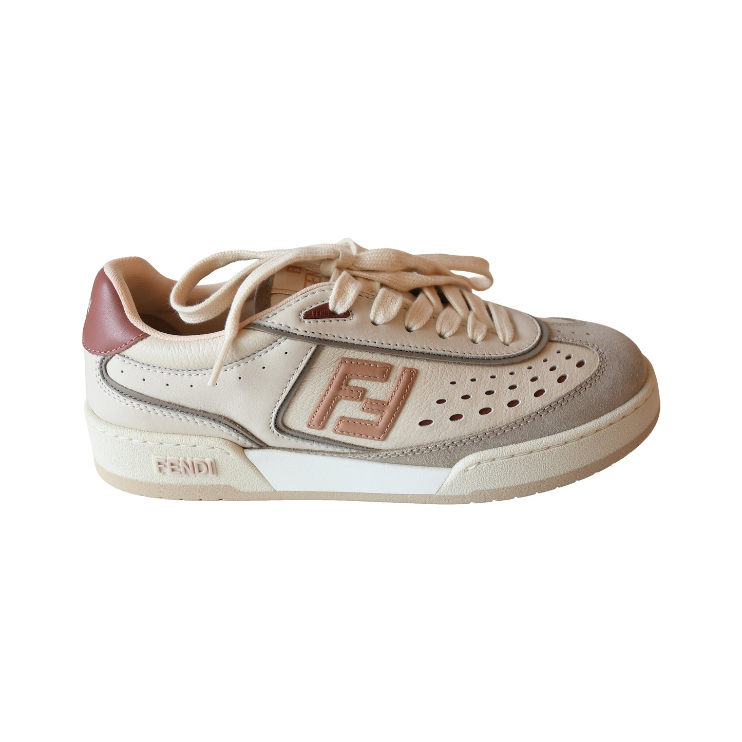 Fendi Match Leather Sneakers Rose-NOBLEMARS