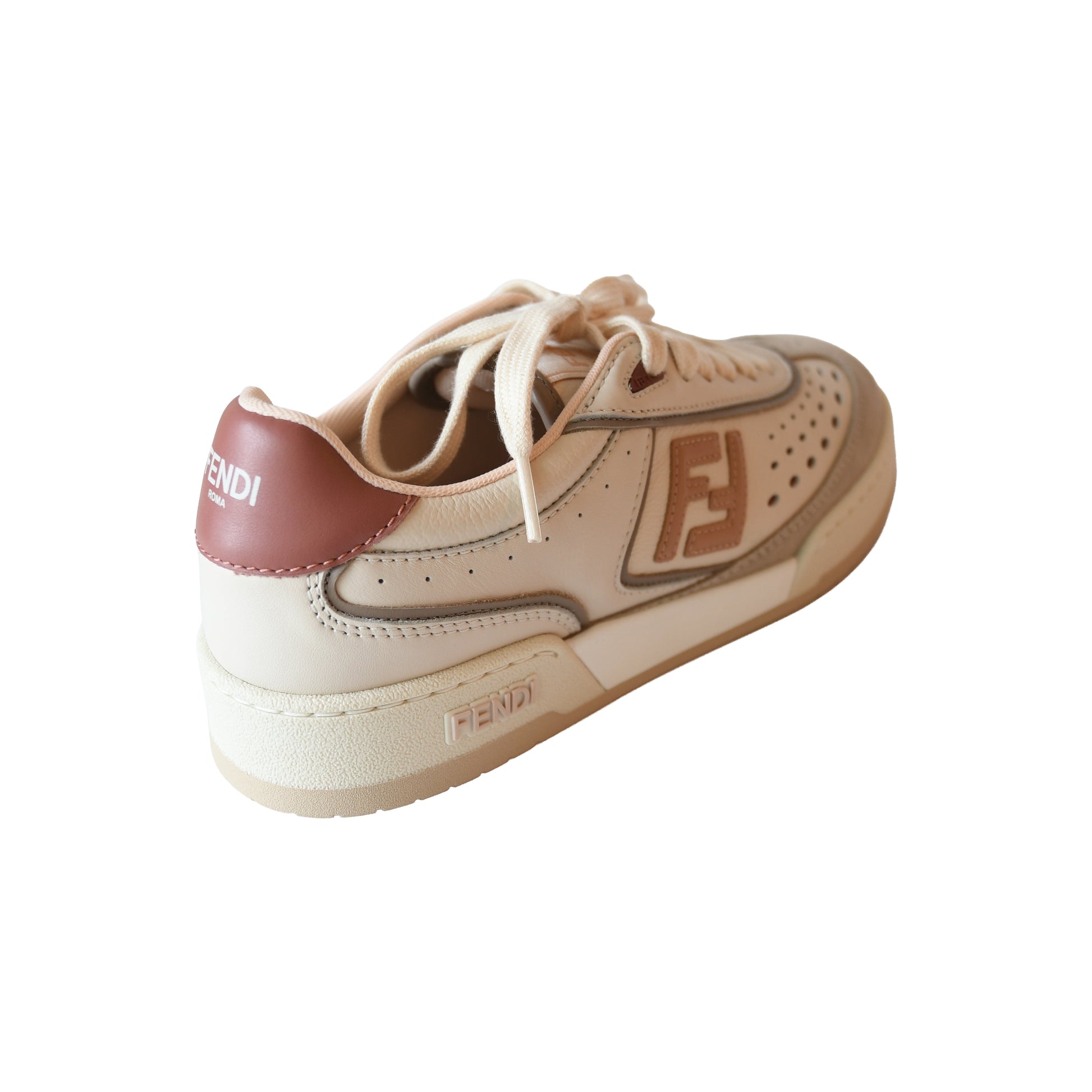 Fendi Match Leather Sneakers Rose-NOBLEMARS