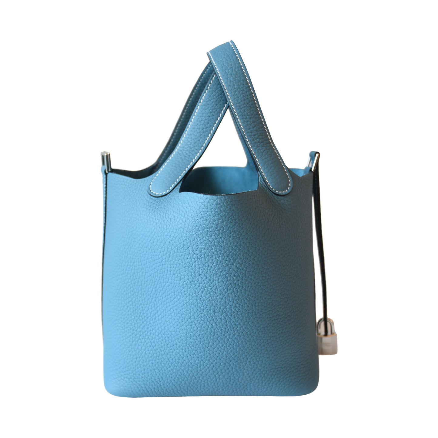 Hermes Picotin Lock 18 Clemence Palladium Hardware Denim Blue-NOBLEMARS