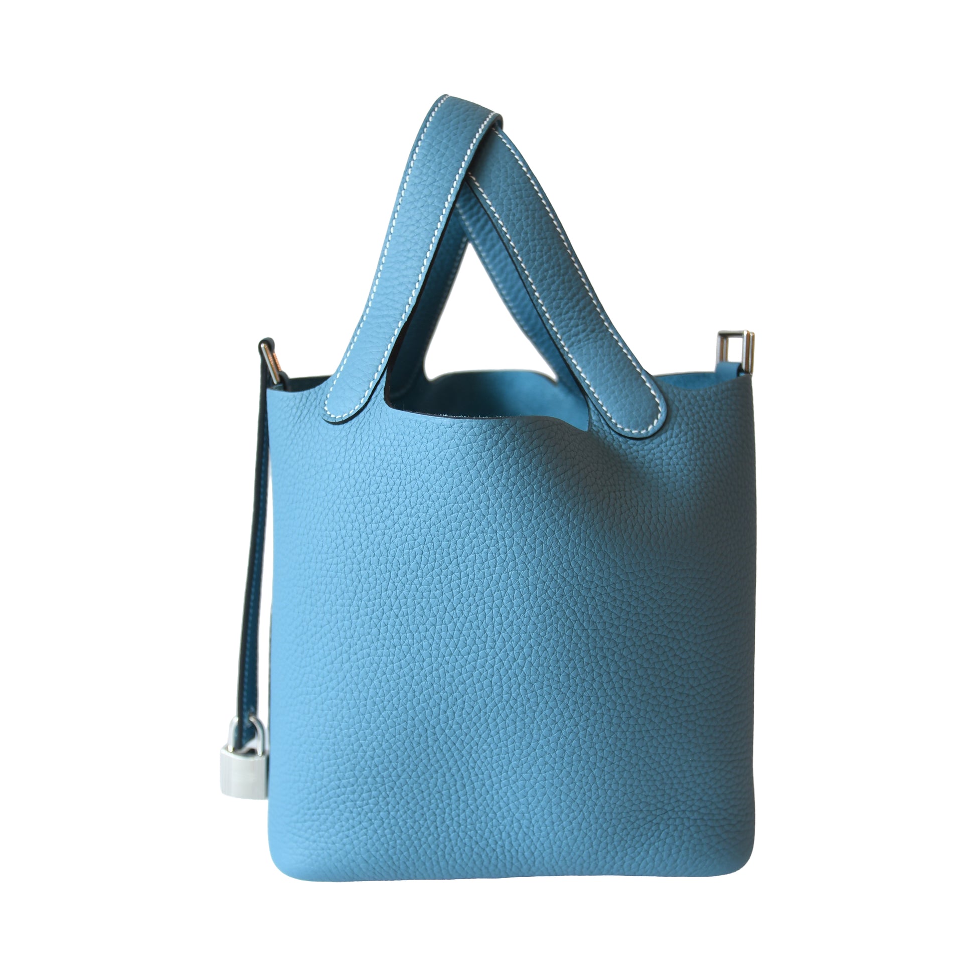 Hermes Picotin Lock 18 Clemence Palladium Hardware Denim Blue-NOBLEMARS