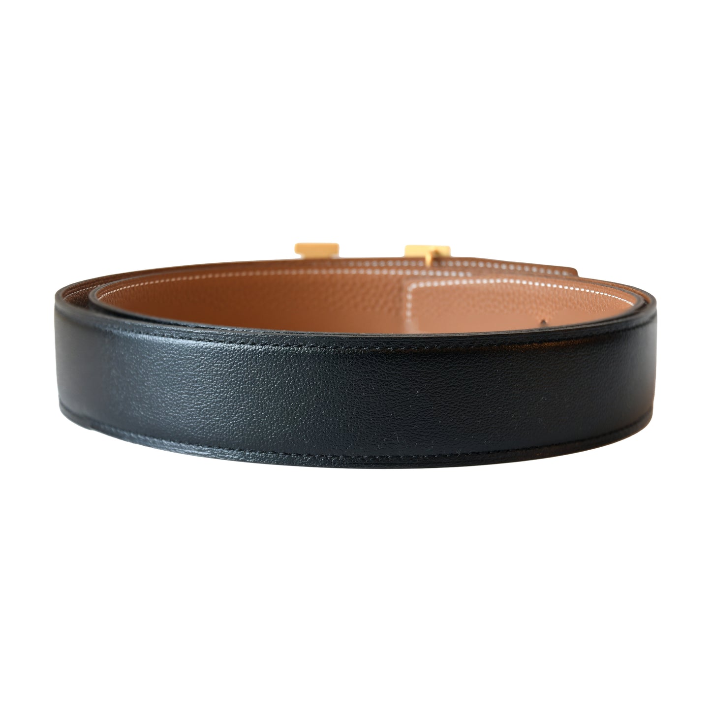 Hermes 32mm H-Shaped Buckle Reversible Constance Leather Belt Gold Hardware Black Brown-NOBLEMARS