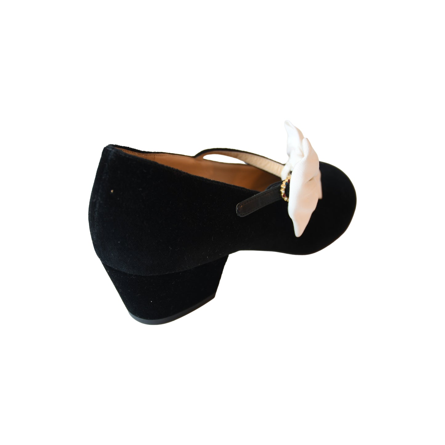 Chanel 24A D'Art Velvet Mary Jane Flat Black-NOBLEMARS