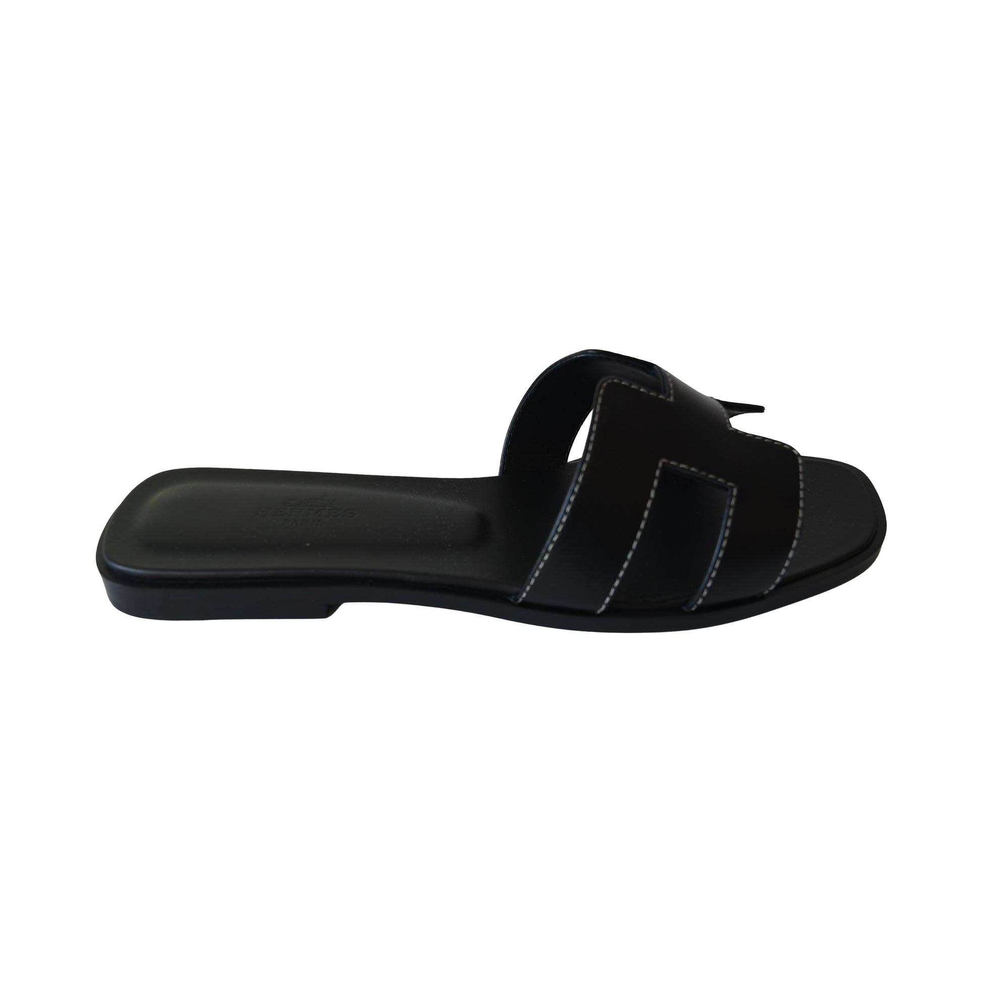 Hermes Oran Sandals Black-NOBLEMARS