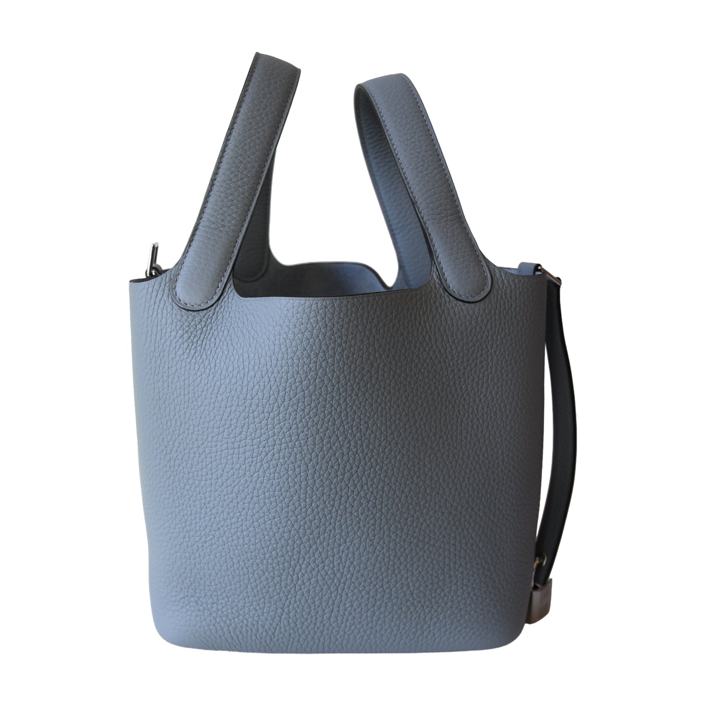 Hermes Picotin Lock 18 Clemence Palladium Hardware Blue Grey-NOBLEMARS