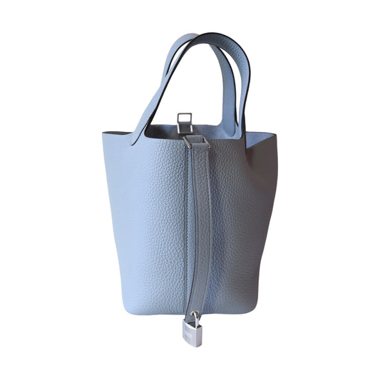 Hermes Picotin Lock 18 Clemence Palladium Hardware Grey-NOBLEMARS