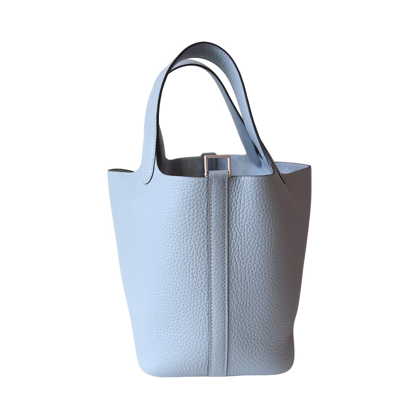 Hermes Picotin Lock 18 Clemence Palladium Hardware Blue Grey-NOBLEMARS