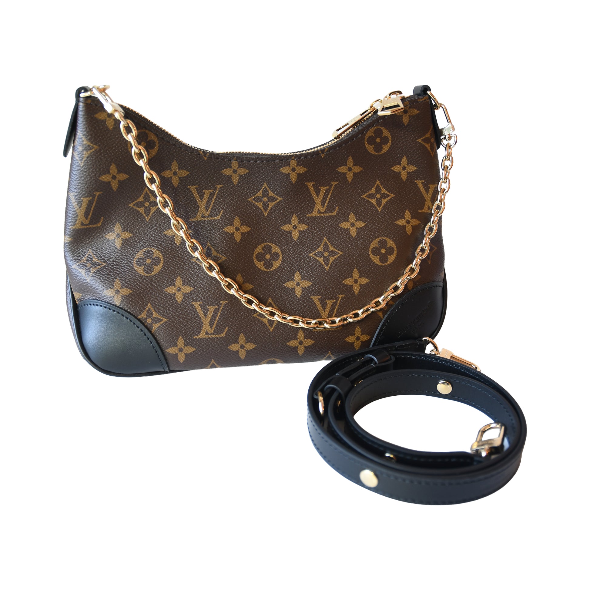 Louis Vuitton Boulogne PM Handbag Black-NOBLEMARS