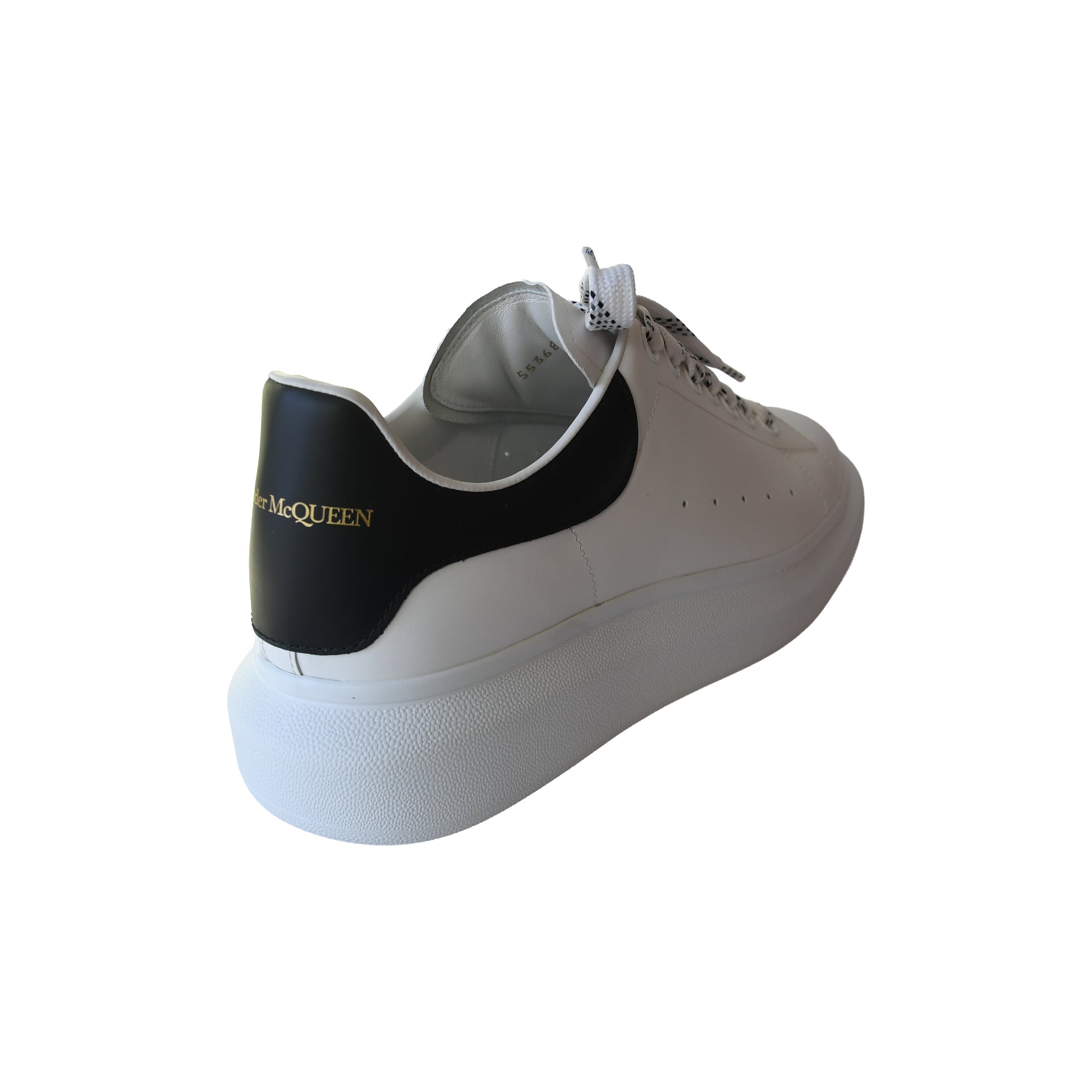 Alexander McQueen Larry Oversized Leather Sneaker White Black-NOBLEMARS