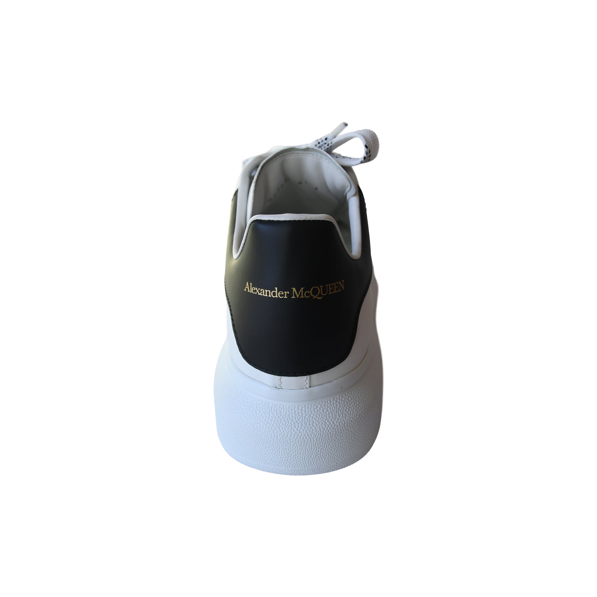 Alexander McQueen Larry Oversized Leather Sneaker White Black-NOBLEMARS