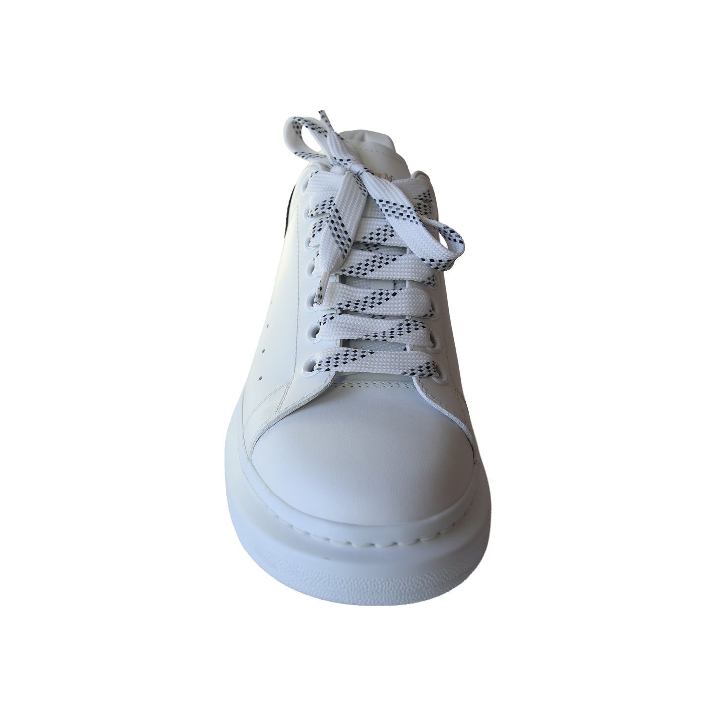 Alexander McQueen Larry Oversized Leather Sneaker White Black-NOBLEMARS