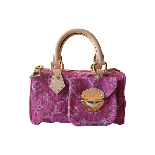 Louis Vuitton Nano Speedy Denim Pink-NOBLEMARS
