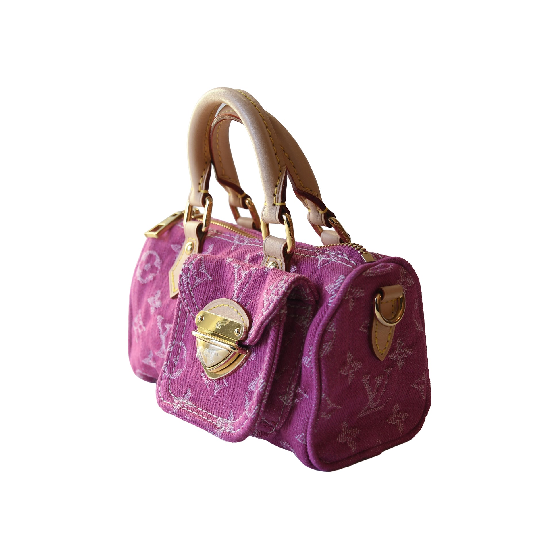 Louis Vuitton Nano Speedy Denim Pink-NOBLEMARS