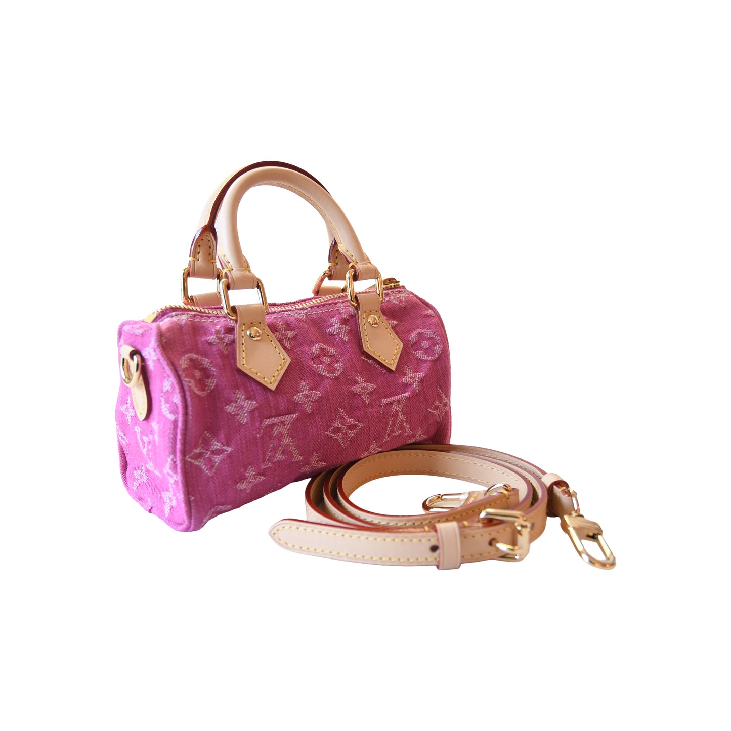 Louis Vuitton Nano Speedy Denim Pink-NOBLEMARS