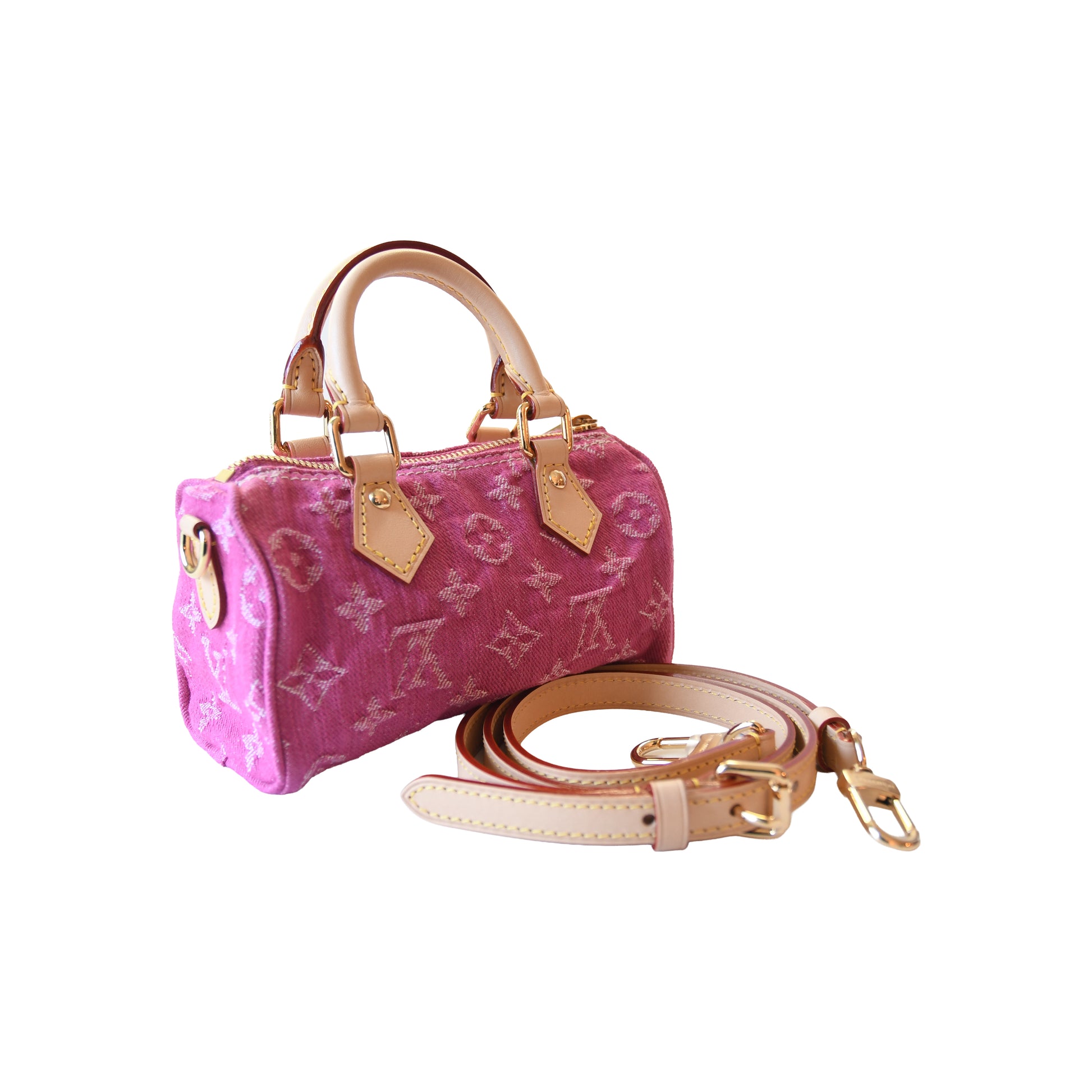 Louis Vuitton Nano Speedy Denim Pink-NOBLEMARS